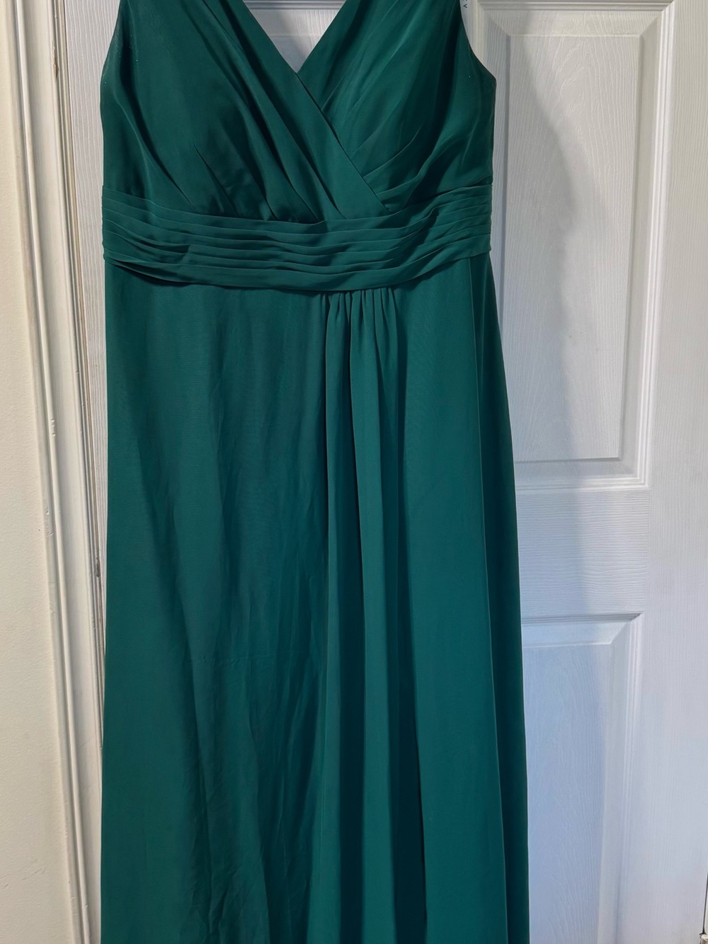 Azazie Teal Green V-Neck Long Dress